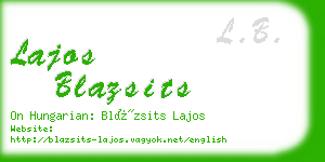 lajos blazsits business card